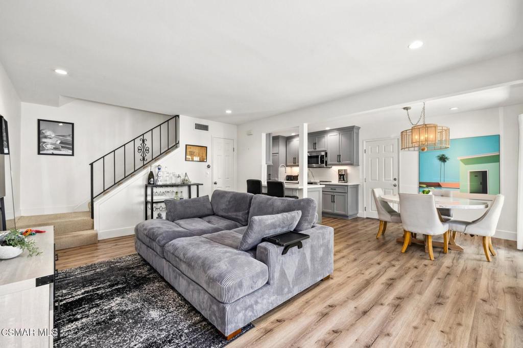 Move-In Ready & Meticulously Upgraded!Here's your chance to own a beautifully updated, turnkey condo in the heart of highly sought-after Westlake Village. This two-story home has been lovingly maintained and thoughtfully upgraded, offering 2 spacious bedrooms, 1 full bathroom, an expansive open-concept living area, a private patio, and a direct-access two-car garage with pristine epoxy flooring, a 240V EV charger, and a myQ smart garage door opener with integrated camera.Inside, you'll find a fully remodeled kitchen featuring custom cabinetry, quartz countertops, and durable SPC vinyl plank flooring. The bathroom is equally impressive with modern finishes, including a newer vanity, updated fixtures, and a frameless sliding glass tub enclosure.Additional upgrades throughout the home include:Anderson Tuftex premium carpeting,Bosch appliances (smart induction cooktop stove, dishwasher, and microwave), Samsung refrigerator, Artisan-crafted plumbing fixtures, dual-pane windows,Hunter Douglas window treatments,High-efficiency commercial-grade HVAC system, stackable washer & dryer,recessed LED lighting throughout.Nestled within a tranquil and well-maintained community, this unit is ideally situated in the center of the complex, between 2 pools, facing northeast for beautiful morning light and shaded afternoons. The northwest-facing garage stays cool throughout the day, and guest parking close by.Enjoy community amenities including lush green spaces, two pools, and a basketball court. Just moments away is the scenic Westlake Village Lake and The Landing, where you can indulge in lakeside dining, boutique shopping, and cozy cafes. Nearby you'll also find salons, grocery stores, and restaurants. Conveniently located just minutes from the 101 freeway.Don't miss this rare opportunity to live the Westlake Village lifestyle--schedule your tour today!