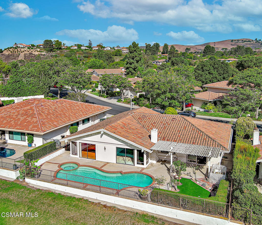 SINGLE-Story Cosmetic Fixer-Upper Pool Home with STUNNING Golf Course Views in the Tranquil Sunset Hills Neighborhood of Thousand Oaks! Backing directly to the scenic fairways of Sunset Hills Golf Course, this 3-bedroom, 2-bathroom residence offers incredible potential to personalize and elevate--whether you're dreaming of a sleek modern refresh or a timeless Mediterranean vibe.With no interior steps, a light-filled floor plan, and a backyard oasis that rivals luxury resorts, this is the kind of opportunity that RARELY comes up in this coveted Thousand Oaks enclave.Step through the covered front porch and you're welcomed into a layout that instantly impresses with beautiful natural light throughout. The immediate Formal Dining Room offers a perfect space to host gatherings, dinner parties, or holiday celebrations and flows beautifully into the kitchen. Adjacent, the Family Room is truly the heart of the home--anchored by a cozy fireplace and framed by golf course views so striking you'll never want to close the blinds. The Kitchen and its Kitchen eating area are SPACIOUS and functional as-is--but brimming with design potential. Featuring a central island with bar seating, ample countertop space, and a sunny breakfast area that looks out to the backyard, this space invites transformation into the ultimate chef's haven or entertainer's showpiece.The Primary Suite is generous in size and positioned for privacy--tucked at the rear of the home to take full advantage of golf course views. There's room for a full sitting area, oversized furnishings, and creative reimagining into a luxe retreat. The en-suite bathroom and dual closets provide a solid foundation for a remodel to fit your lifestyle and taste. Two additional bedrooms are well-proportioned with large windows and closets, making them ideal for family, guests, or home offices. A full hall bathroom serves the secondary bedrooms with room for updates or cosmetic refresh.The indoor Laundry Room adds everyday convenience and provides direct access to the attached 2-car garage. You'll also appreciate the flat, easily accessible single-story layout with no interior steps--a rare feature that makes everyday living EASY and accessible.Step outside and you're greeted by a private backyard paradise: a glistening pool & spa, artificial grass lawn, wide covered concrete patio, and SWEEPING views of the lush fairways, rolling hills, and tree-dotted ridgelines beyond. Whether you're entertaining, lounging poolside, or enjoying an evening sunset, the setting is pure SoCal magic. The lot also offers room to expand or customize your outdoor vision--add a pergola, an outdoor kitchen, or create a garden escape all your own!Curb appeal is charming and welcoming, with mature landscaping, a handsome used-brick trimmed driveway, and tidy front yard. Located in the highly desirable Sunset Hills community, this home is just moments from Sunset Hills Country Club--a premier local destination offering tennis, golf, dining, and a vibrant social scene.Enjoy proximity to award-winning Conejo Valley Unified Schools, hiking and biking trails, local parks, and easy access to the 23 & 101 Freeways. All the best of Thousand Oaks living is at your fingertips--shopping, dining, entertainment, and the peaceful, relaxed charm of Sunset Hills.Yes, this home needs a complete remodel but whether you're searching for your FOREVER home or your next great investment opportunity, 3901 Avenida Verano delivers space, views, and the kind of upside potential that doesn't come around often. Bring your design vision and MAKE THIS ONE SHINE!