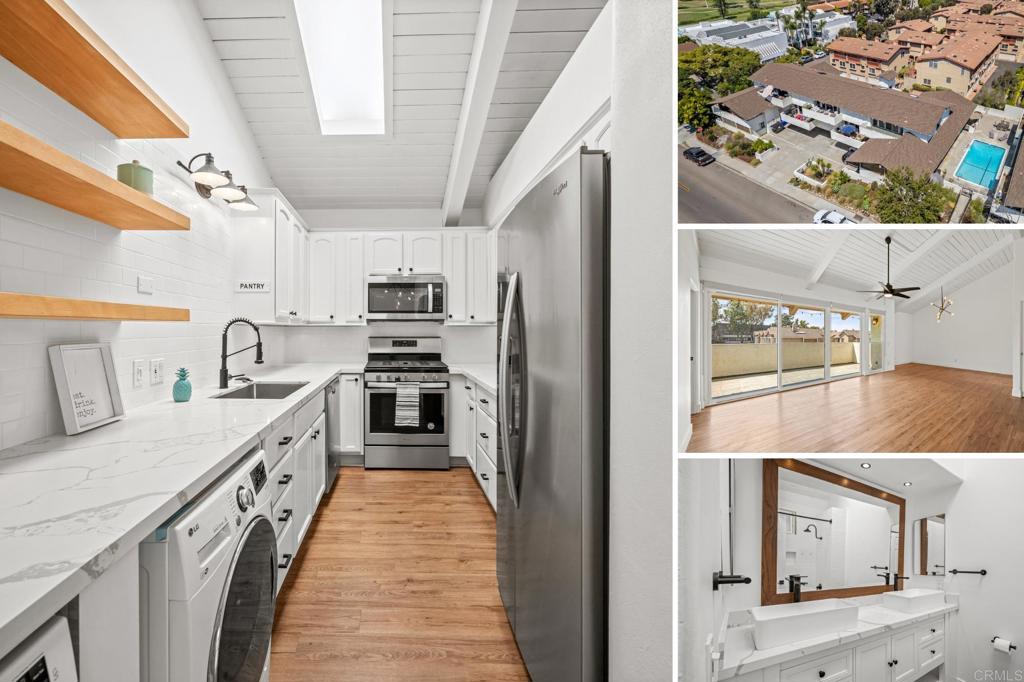 This bright, open, top-level condo is conveniently located in La Costa and is an absolute must-see. The kitchen features new stainless steel appliances, premium quartz countertops, and a modern design, while both bathrooms have been beautifully renovated with new vanities, a custom subway-tiled soaker tub, and a new shower stall. Enjoy the privacy of having no neighbors above or on one side, along with soaring 15-foot vaulted ceilings and a private patio. With brand-new windows and a large sliding glass door, you can open your living space to the outdoors and enjoy the refreshing coastal breeze. The location is unbeatable—just minutes from the renowned Omni La Costa Golf Course and a short 10-minute drive to the stunning beaches of Encinitas and Carlsbad. This move-in-ready home offers convenience and coastal living at its finest—don’t miss out!