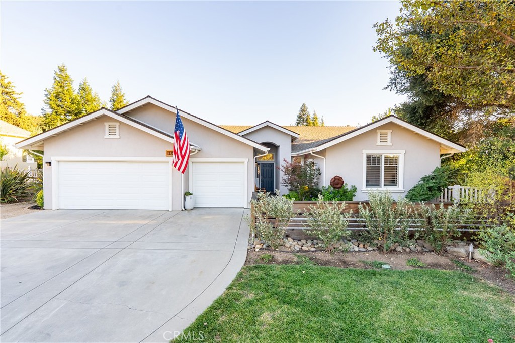Welcome to 1780 Sophia Way, a remarkable Paso Robles residence offering comfort, functionality, and modern updates throughout. Built in 2003 and nestled on a generous 20,038+/- sqft lot situated on a cul-de-sac, this single-level 4-bedroom, 2-bathroom home spans approximately 2,460+/- sqft with an attached 3-car garage. Step inside to discover a bright and open floor plan, enhanced with refreshed interior paint, updated light fixtures, and plantation-style shutters in the living areas. The entry welcomes you into the family room and dining space, leading to the beautifully updated kitchen. Here, quartz counters with a herringbone backsplash, a two-tone painted island, stainless steel appliance package with convection oven/microwave, a downdraft electric range, and a pantry combine both function and style. The kitchen’s large windows and remote-operated window treatments create a warm and inviting space. The kitchen flows into a cozy living room, anchored by a gas fireplace and flanked by built-in shelving. The home’s split-wing layout offers privacy and convenience. The primary suite is a spacious retreat with a large walk-in closet, a bathroom featuring dual sinks, separate soaking tub and shower. On the opposite side of the home, three guest bedrooms plus a full bathroom provide ample space for family and guests. Outdoors, the property shines as an entertainer’s paradise. You’ll find a fully insulated patio cover with overhead lighting showcasing a jacuzzi featuring privacy fencing to invite relaxation. For added comfort, shade awnings have been installed on the western windows and den. Extensive hardscape improvements add extra off street parking, walking paths, and raised garden planters complemented by softscape. Updated fencing frames the front and backyard, which includes an enclosed pet area. A detached shed offers even more flexibility as a potential home office, art studio, or flex space. The property also includes an owned solar system providing possible opportunities for energy efficiency and sustainability. Combining modern interior upgrades with impressive exterior amenities, this Paso Robles gem is ready to welcome you home!