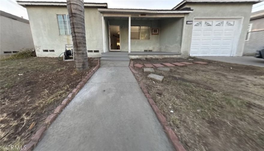 Charming single story 3 bedroom, 2 bathroom home with 1,369 sq ft of living space on a 6,875 sq ft lot. The home features an upgraded kitchen, spacious living room, and attached garage. Large backyard with mature fruit trees offers plenty of space to create your outdoor retreat. Roof and water heater replaced. This is a true fixer upper with great bones, ready for your vision and TLC. Excellent location near schools, shopping, and freeway access.