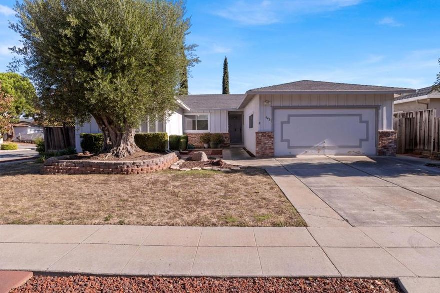 Welcome Home! Located on a desirable corner lot, this charming 4 bedroom, 2 bath single story offers 1,748+/- sq ft of space to make your own. The floor plan features bright, open living areas with plenty of natural light. A cozy fireplace anchors the family room which flows to the kitchen and backyard patio, ideal for gatherings or quiet evenings at home. With its excellent location near parks, shopping, and top schools (Bret Hart Jr High & Leland High School), this home is ready to shine with your personal touch. The possibilities are endless!