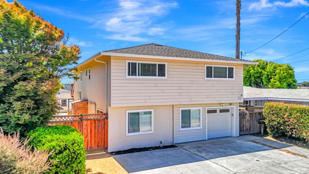 Welcome to a versatile home designed to meet a variety of needs whether for a growing family, multi-generational living, or rental income potential. Tucked away on a quiet dead-end street in the charming Grandview neighborhood of Half Moon Bay, this property sits on a generous 5,000 sq ft lot, ideal for entertaining. The backyard features two fully powered storage sheds for added convenience. Upstairs, youll find a spacious living room, a separate dining area, and a well-appointed kitchen with granite counter tops and stainless steel appliances. This level also includes a full bathroom, laundry closet, and three bedrooms including a primary suite with its own en-suite bath.Downstairs, the fully permitted ADU offers an open-concept living area seamlessly connected to a kitchen featuring quartz counter tops a large island with seating, energy-efficient appliances and abundant storage. This level also includes two bedrooms one being an additional primary bedroom. Laundry is conveniently located in the full bath. The home offers plenty of storage space in the garage, sheds, and throughout the interior. Enjoy a short stroll to the popular coastal trail and a quick trip to downtown Half Moon Bay. This one-of-a-kind property is ready to welcome its next owner.