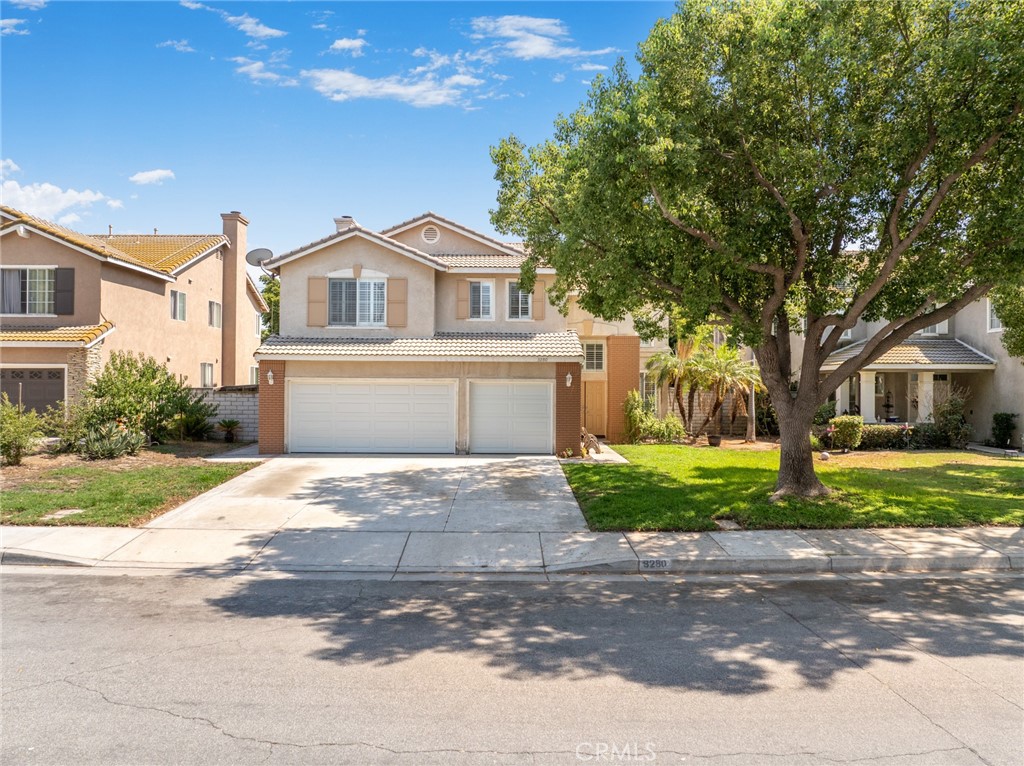Rare two-story home nestled in a beautiful, quiet South Ontario residential community, next to Ontario Ranch, Eastvale and newer communities with no Mello-Roos and HOA fees. Layout flows effortlessly from the living room w/ soaring double-height ceilings to the adjacent formal dining area and into a gorgeous kitchen w/ upgraded cabinets and quartz countertops. Cozy family room w/ fireplace. Spacious bedrooms with ceiling fans. Bonus room downstairs can be used as an office or 5th bedroom. Large laundry room with ample storage. 3 car garage with long driveway. Wood shutters on all windows and upgraded bathrooms' vanity. Spacious backyard. Peekaboo view of mountains. Enjoy an unbeatable location, just moments from schools, Ontario International Airport, 99 Ranch, Costco, and some of the best & most convenient dining, entertainment and shopping the area has to offer. Ontario Grand Park and Ontario Sports Empire are being built nearby! This property has the potential to appreciate in value.