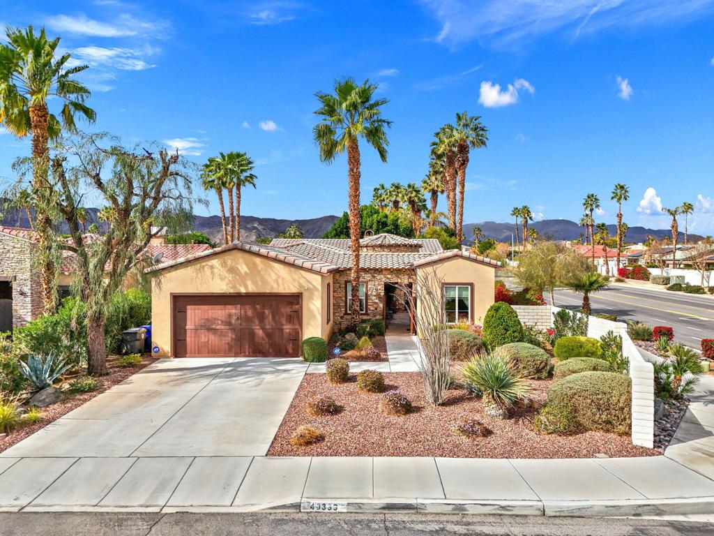 Imagine a stunning desert oasis nestled in the perfect central valley location in Palm Desert. Just 20 min to either La Quinta or Palm Springs, 5 min to famed El Paseo luxury and freeway close. Multiple grocery stores, restaurants, dry cleaners, nail salons and other services 3 minutes away. This inviting home features four spacious bedrooms and four luxurious bathrooms. Upon entering the house, you're greeted by a charming vestibule that sets the tone for the rest of the dwelling. The heart of the home is its gourmet kitchen, outfitted with elegant granite countertops, top-of-the-line appliances, and ample storage space. The kitchen flows seamlessly into the open-concept living and dining areas, perfect for entertaining guests or enjoying quiet family dinners.Adjacent to the main house is a separate casita, offering guests or extended family their own private sanctuary. This casita is complete with its own bedroom, bathroom, and a cozy living area.Outside, you'll find a serene courtyard that exudes tranquility. At its center is a spool--a combination spa and pool--ideal for cooling off during hot days or relaxing in warm water under the stars. The courtyard also boasts a lovely outdoor seating area, perfect for lounging or hosting gatherings.To top it all off, the home features a private, cozy outdoor space with fire pit that provides a peaceful retreat from the hustle and bustle of everyday life. Whether you're enjoying your morning coffee or unwinding with a book in the afternoon, this space offers a perfect blend of comfort and seclusion.Sound like a dream? Call for your private showing!