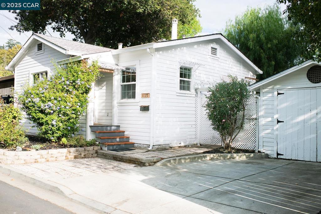 Adorable downtown charmer! This little gem is newly updated and move in ready! One bedroom, one bath with approximately 680 sq ft. Freshly painted interior. Gorgeous, newly refinished Douglas Fir hardwood floors. Updated kitchen with new lower cabinets, quartz counters, tile backsplash and gas stove. Inside laundry with stackable washer & dryer. One car detached garage/workshop, plus an additional separate room for storage, possible office spare bedroom? Back porch & patio area with the perfect amount of space to relax and enjoy the outdoors. Rare opportunity to buy your very own house in the heart of vibrant downtown Martinez for an affordable price! Leave the car parked and enjoy daily strolls to dining, shopping and all downtown has to offer.