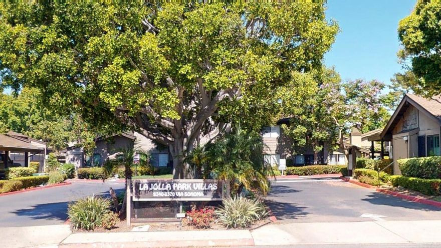 Welcome to this La Jolla Condo West of the 5, a stunning one-bedroom, one-bathroom with a front patio area. Complex borders Via La Jolla Park and has access to La Jolla schools. Inside, you'll be greeted by vaulted ceilings hard surface flooring, and an upgraded look. The living area features a cozy fireplace and a balcony.  The large primary bedroom boasts a large walk through closet. The condo also comes with a private covered parking spot providing convenience and security and a 250 sq ft private deck. As a resident, you'll have access to the complex's pool, and spa.  Experience the best of San Diego living close to the beaches, UCSD, and great shopping.