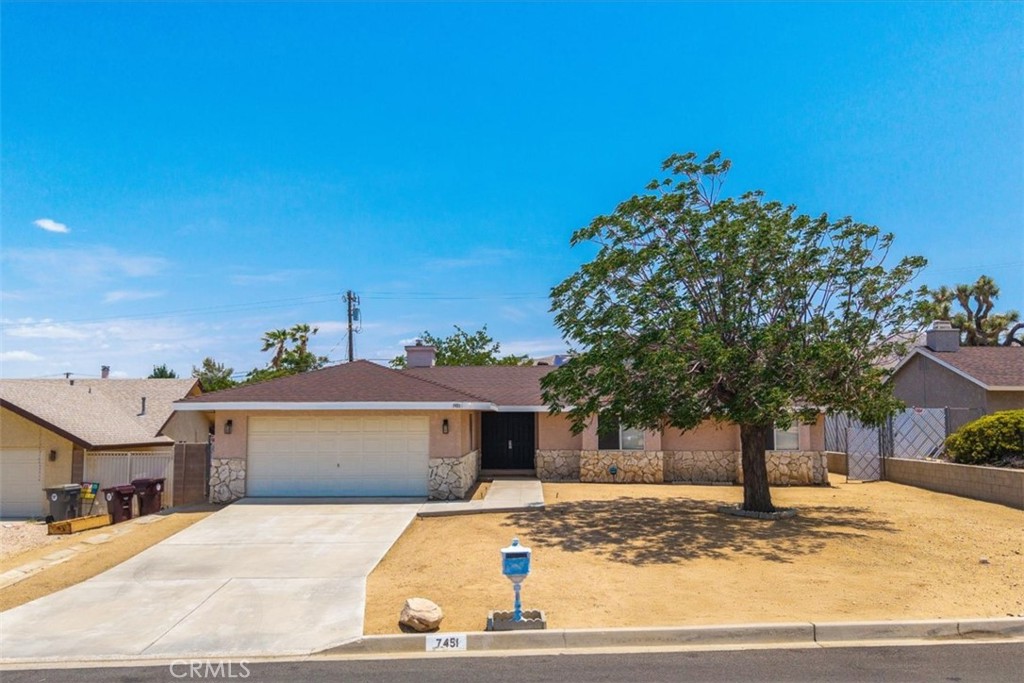 Looking for a well-maintained home with the perfect blend of convenience and desert charm? Look no further! This inviting 3-bedroom, 2-bathroom home offers 1,430 sq. ft. of comfortable living space, nestled in the highly sought-after Western Hills Ranchos neighborhood. Step inside to a spacious, sunlit living room that welcomes you with warmth and style. The large kitchen features updated countertops, abundant storage, and all appliances included—ideal for both everyday cooking and entertaining. Enjoy casual meals at the generous breakfast bar or gather in the cozy dining area for more formal occasions. Set on a 9,000 sq. ft. lot, the backyard is a private desert oasis—fully fenced and perfect for outdoor living. Relax under the covered patio, shoot hoops on the concrete slab, or add a fire pit and enjoy stargazing under the clear desert sky. Location is everything, and this home puts you close to it all: just minutes from downtown Yucca Valley, the awe-inspiring Joshua Tree National Park, 29 Palms Marine Base, and the iconic Pioneertown. Plus, you're within driving distance of Palm Springs and the Coachella Valley, home to the world-famous Coachella and Stagecoach music festivals. Whether you’re searching for your next primary residence, a vacation getaway, or a proven Airbnb investment, this property checks all the boxes. Don't wait—homes in this neighborhood go fast. Schedule your showing today and make your desert dreams a reality!