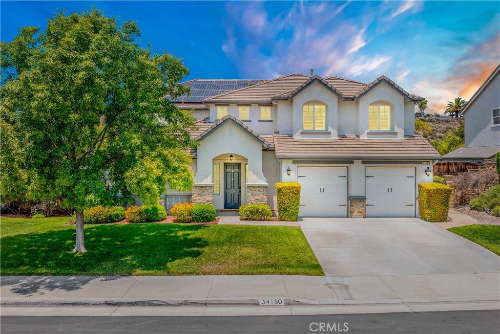 Beautifully upgraded 5-bedroom, 4-bathroom POOL HOME with PAID SOLAR located in the highly sought-after Morgan Valley community. Offering 4,209 sq ft of refined living space on a spacious 12,197 SqFt, private lot, this home showcases luxury at every turn. Built by Pulte Homes, then thoughtfully enhanced inside and out with over $200,000 in high-end upgrades, including premium flooring, custom built-ins, fully renovated bathrooms and kitchen with quartz countertops, subway splash, exquisite stainless appliances, and a butler’s pantry that leads to a formal dining room. From the moment you step inside, you're greeted by soaring cathedral ceilings and an open-railed staircase that draws your eye upward, setting the tone for the impressive floor plan. The main level offers a full bathroom and large guest bedroom, a formal living room with access to a private covered side patio, and a spacious family room with a cozy fireplace and custom media center that seamlessly connects to the kitchen and backyard. Upstairs, enjoy a massive bonus room with built-in entertainment center and second fireplace, a grand primary suite with retreat, dual walk-in closets, a spa-inspired bath, and a private balcony. Down the hall- away from the main suite, you'll find a separate JUNIER SUITE with private full bath, plus two additional generously sized bedrooms, and a full hallway bathroom that complete the upper level. Out back you'll discover your own resort-style retreat featuring a sparkling pool with fountain and waterfalls, large attached spa, covered outdoor kitchen with built-in TV, fire pit with pergola, putting green, and complete privacy with no rear neighbors. Additional highlights include 35 fully paid solar panels, award-winning Great Oak High School zoning, and a prime location just minutes from AWARD-WINNING TEMECULA WINERIES. This home is the epitome of California indoor-outdoor living and a rare opportunity in one of Temecula's most prestigious neighborhoods. Welcome home!