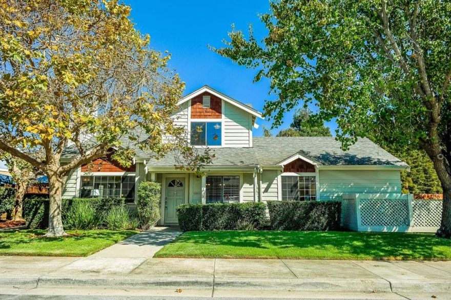 Welcome to this charming, light filled home located on a beautiful street in Watsonville offering a perfect blend of comfort and functionality. This residence features two primary bedrooms, allowing for flexible living arrangements. The spacious kitchen with a gas stove makes it ideal for any culinary enthusiast. Enjoy meals in either the breakfast nook or the dining area, adding options for casual or formal dining experiences. The home boasts a spacious ambiance with its vaulted ceilings and over sized living room with a cozy wood burning fireplace. Create an outdoor oasis on the oversized private patio. Don't miss the magical, private park located at the end of the walkway to the left of the home. Dedicated to the exclusive use of the residents of the complex this is the place to get your "Zen" back after a long day. Enjoy a picnic with the family or read a book under the whispering birch trees and the majestic willow. This cozy home is perfect for those seeking a tranquil lifestyle in Watsonville.