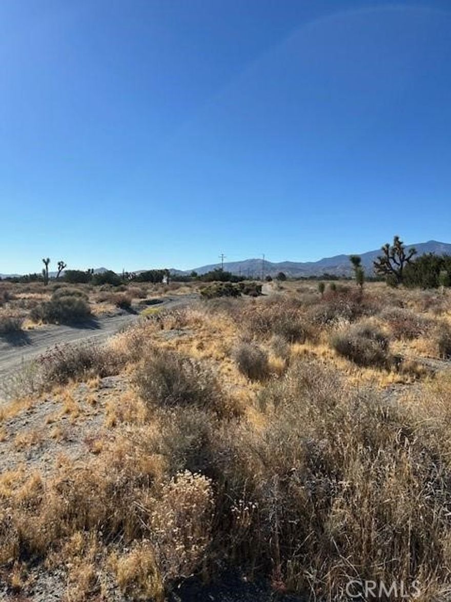 Build Your Dream Home on This Scenic 1.979-Acre Corner Lot in Pinon Hills!
Located in the desirable Snowline School District, this nearly 2-acre parcel offers breathtaking 360° views of the desert and surrounding mountains, perfect for enjoying stunning sunsets. The property features minimal Joshua trees, offering a mostly clear and usable space. Water is available (buyer to verify all utilities and perform due diligence). Don’t miss this excellent opportunity to create your custom home in a, spacious setting with room to grow.