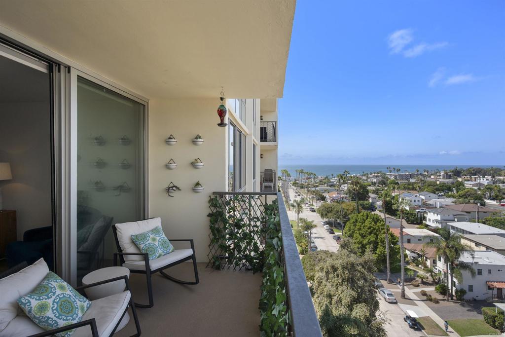 Coveted 10th floor condo at Pacific Towers! Originally built in the 1970s, this beautifully remodeled, light-filled condo blends timeless charm with modern comfort. Enjoy panoramic views of the Pacific Beach coastline through expansive windows that flood the home with natural light. Whether you're relaxing in the living room, unwinding in the primary suite, or sipping wine on the deck, you'll have front-row seats to stunning ocean sunsets. The second bedroom offers even more to love — with sweeping views of the whitewater, bay, and downtown skyline. Designed with an open and airy layout, this home is perfect for both relaxed coastal living and effortless entertaining. Just three blocks from the beach and within walking distance to Pacific Beach's top restaurants, cafes, and shops, the location couldn't be more ideal. Don’t miss this rare opportunity to own a slice of paradise in one of San Diego’s most vibrant beach communities.