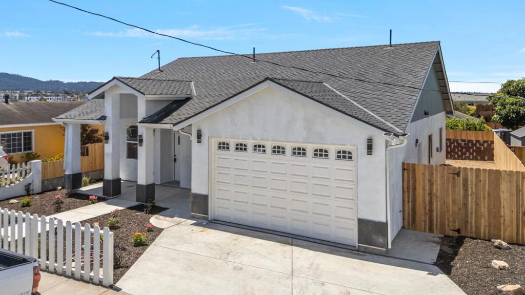 Fresh new build from the ground up, this immaculate single-level home shines as a crown jewel in a well-established Seaside neighborhoodjust minutes from the beach, local dining, and shopping. Every room has been thoughtfully updated with stylish, modern finishes, offering a rare opportunity to own a like-new home on Californias scenic Central Coast. Step inside through a newly landscaped, fenced front yard into an inviting open-concept living area and kitchen. The interior boasts fresh paint throughout and brand-new light grey and beige laminate flooring, with sleek tile floors in both bathrooms. The kitchen is a standout, featuring brand-new stainless steel appliances, a white quartz countertop and backsplash, and black and gold-toned hardware for a sophisticated touch. Cook with ease on the four-burner gas stove and built-in oven. Enjoy comfort and convenience in a location that puts you within easy reach of the Monterey Peninsula, major freeways, Ryan Ranch, Fort Ord trails, and local favorites like Safeway, Costco, Target, and popular restaurants. Modern comfort, coastal charm, and a prime location dont miss your chance to make this turnkey Seaside diamond your own!