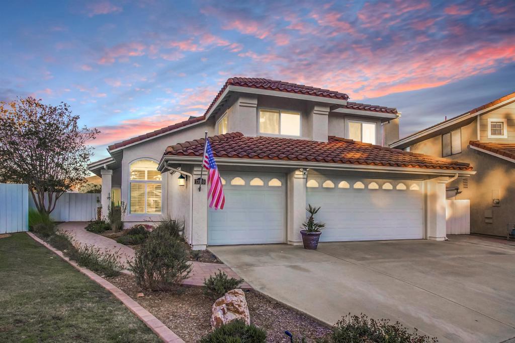 Situated on a quiet cul-de-sac in the heart of Rancho Peñasquitos, this 4-bedroom, 3-bath executive residence offers 2,435 sq. ft. of well-appointed living space in one of San Diego’s most desirable neighborhoods! Moments away from top-rated Poway Unified schools—Deer Canyon Elementary, Mesa Verde Middle, and Westview High—this home combines timeless comfort with modern functionality. The flexible floor plan includes multiple living areas, a main-level bedroom and full bath, and spacious 3-car garage. The backyard is a true highlight, featuring a sparkling pool and spa surrounded by lush landscaping, with sweeping canyon and sunset views providing a stunning backdrop for evening entertaining or quiet relaxation. Don’t forget the 18 fully owned solar panels and the prime location close to parks, trails, shopping, and dining. No Mello-Roos, low HOA-exceptional value!