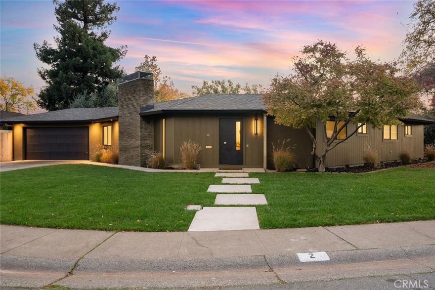 Get ready to fall in love with this completely updated, move-in-ready home! Tucked away on a peaceful cul-de-sac in one of Chico’s most sought-after neighborhoods, this property offers the perfect blend of privacy and convenience—just minutes from fantastic schools, shopping, and dining, with access to wonderful neighborhood amenities. Step inside to a spacious living room filled with natural light, thanks to the beautiful attached sunroom that creates an ideal indoor-outdoor living space. The formal dining room features a built-in buffet, perfect for entertaining or family gatherings. The kitchen is a showstopper with brand-new cabinets, quartz countertops, a stunning backsplash, and a layout that flows seamlessly into the sunroom and additional living area—perfect for both everyday living and hosting. On the opposite side of the home, you’ll find two comfortable guest bedrooms, a beautifully remodeled guest bathroom, and a stylish en-suite bedroom. Both bathrooms feature new vanities, custom tile showers, and modern finishes. Recent updates include a new roof, new HVAC system, new dual-pane windows, new flooring throughout, designer fixtures, and more! Step outside to your beautiful, private backyard with a refinished pool, and plenty of space to relax or entertain. This home truly has it all—modern updates, an ideal layout, and a fantastic location.