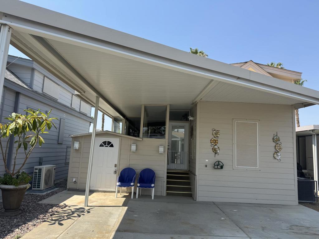 This beautifully updated 2007 Silvercrest Park Model offers the perfect blend of comfort and resort-style living. Step into a fully enclosed California Room that showcases stunning views of a tranquil water feature--right outside your back door. Inside, you'll find a spacious layout complete with two lofts, washer and dryer, storage shed, and full drop-down shutters, maximizing both comfort and functionality.This home truly has it all and is located in the highly desirable Rancho Casa Blanca community, where amenities abound. Residents enjoy free golf year-round, a fully equipped fitness center, pickleball and tennis courts, and multiple pools and spas perfect for relaxing. There's also a bocce ball court, billiard room, and horseshoe pit, creating endless opportunities for socializing and fun. With two large clubhouses and four satellite buildings offering over 60 clubs and classes, there's always something exciting happening.For your peace of mind, the community is guard-gated with regular security patrols. Whether you're looking to relax or stay active, this community offers the best of both worlds--and with a golf cart, it's easy to zip around and enjoy everything it has to offer.