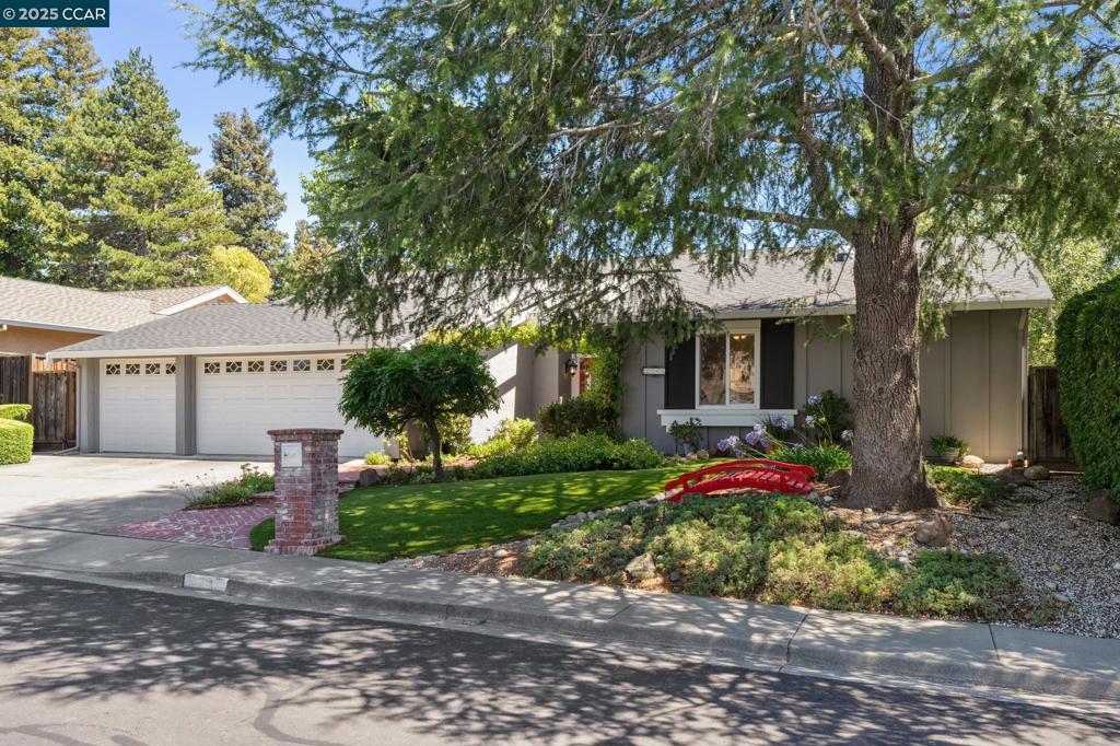 NEW NORTHGATE LISTING!! Fabulous updated single level home with great curb appeal in a cul-de-sac location nearby Diablo Shadows Park. Inviting front entry and formal living/dining rooms with high vaulted ceilings and fireplace overlooking backyard, remodeled gourmet eat-in kitchen with high end custom cabinetry, top of the line appliances and hardwood floors adjoins comfortable family room and overlooks backyard, huge primary suite overlooking backyard with high vaulted ceilings, walk-in closet and a stunning remodeled primary bath, 3 additional bedrooms overlooking front and backyard, large 3 car garage, and gorgeous backyard with expansive covered patio, vast lawn, mature trees, sport court and so much more... Top rated schools. Close proximity to parks, trails, Boundary Oak Golf and Whole Foods Shopping.