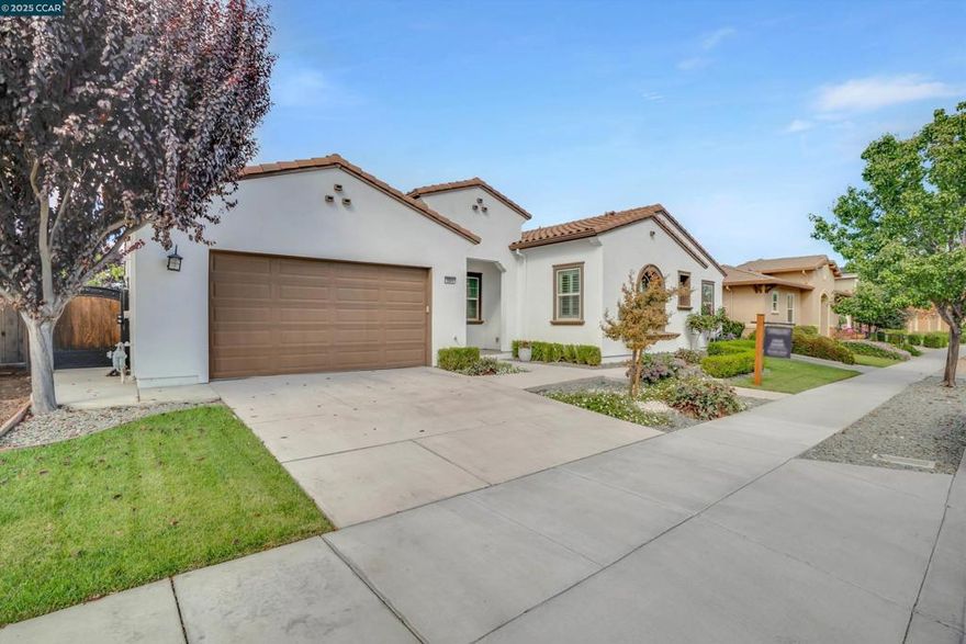 Former model home with tons of luxury upgrades! This lovely single story home features an open and airy floor plan with 4 bedrooms plus an office and 3.5 bathrooms. Approximately 3,000 sqft on a private beautiful lot with upgraded amenities. Attached 3 car garage and wide side gate access for additional parking. Gourmet chefs kitchen with top of the line stainless steel appliances, island, modern backsplash, gas range, granite countertop, and contemporary cabinets. Dining area with built-in wine refrigerator. Beautifully landscaped backyard with expanded sitting area. Enjoy the outdoor kitchen with a built-in firewood oven, BBQ grill, and refrigerator for outdoor entertainment. Laundry room with built in cabinets and sink along with washer and dryer. This home is loaded with upgrades, plantation shutters, built-in speakers, modern bathrooms, owned solar, tile flooring throughout, shed in the backyard, California room, and much more... A must see!