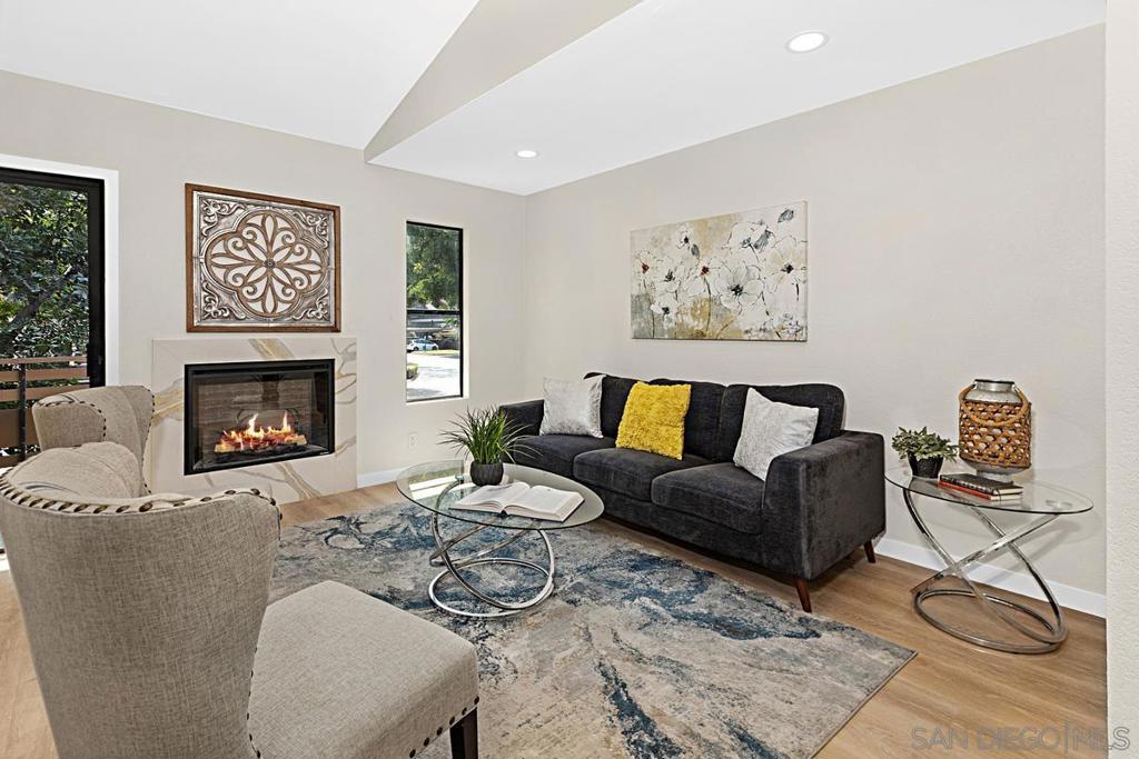 Enjoy resort style living and comfort in this beautifully updated 2-bedroom condo nestled in the heart of Scripps Ranch, one of San Diego's most coveted communities. Open-concept living meets functionality in this top-floor unit showcasing vaulted ceilings and an abundance of natural light. The remodeled kitchen is a showstopper, featuring modern taupe cabinetry, quartz countertops and backsplash, and new stainless steel appliances for a clean, contemporary look. Thoughtfully redesigned with luxury vinyl flooring throughout, custom tile work shower, fresh interior paint, upgraded doors, and refined carpentry details create a move-in ready space that feels like a 5-star hotel. Relax and unwind on your private balcony overlooking the serene, tree-filled community. Located in a peaceful, well-kept complex with pool and spa, this home offers both tranquility and convenience, just minutes from the 15 freeway, top-rated schools, shopping, dining, and San Diego’s iconic coastline. Don’t miss your chance to own this perfect blend of location, lifestyle, and modern updates!