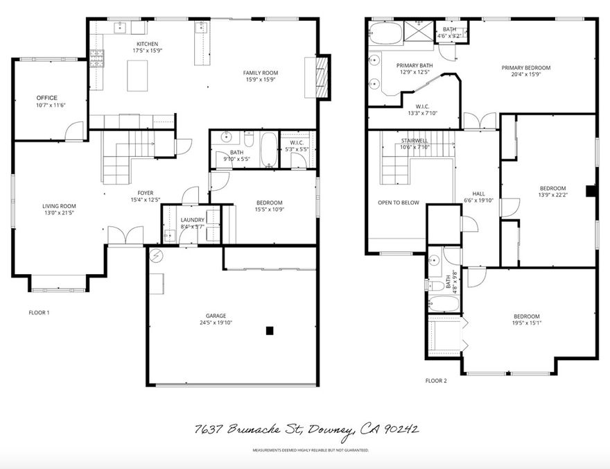 Welcome to your dream home in the heart of Downey! This impressive two-story residence offers over 3,400 sq. ft. of living space with 4 bedrooms and 3 bathrooms, perfectly designed for multigenerational living and everyday comfort. Nestled in a quiet, well-established neighborhood, this home strikes the perfect balance between privacy and convenience. Step into the foyer where soaring high ceilings and natural light create a warm, inviting atmosphere. The grand living room is ideal for entertaining and hosting, just adjacent is an at home office ideal for those working from home. The spacious family room overlooks the sparkling pool and features a cozy fireplace, perfect for relaxing on cool fall and winter evenings. The chef's kitchen is both beautiful and functional, boasting abundant cabinetry, a large center island, and a breakfast bar ideal for casual dining or entertaining. Adjacent to the family room is a wet bar and sliding doors that lead directly to your private backyard oasis. Outdoors, enjoy year-round gatherings under the pergola with a built-in propane barbecue grill & refrigerator, overlooking the pool and Jacuzzi perfect for entertaining family and friends. One bedroom is conveniently located on the first floor, ideal for guests or extended family, while 3 additional bedrooms are upstairs including the primary suite, which features an en-suite bathroom with a spa-like soaking tub, dual sinks, and a walk-in closet. Additional highlights include central air and heating, a separate laundry room, recently refinished pool, new flooring throughout with direct access to the three-car garage, and thoughtful design elements throughout that make this home both elegant and practical. Located near top-rated schools, parks, and shopping, this Downey gem offers the space, amenities, and warmth every family deserves.