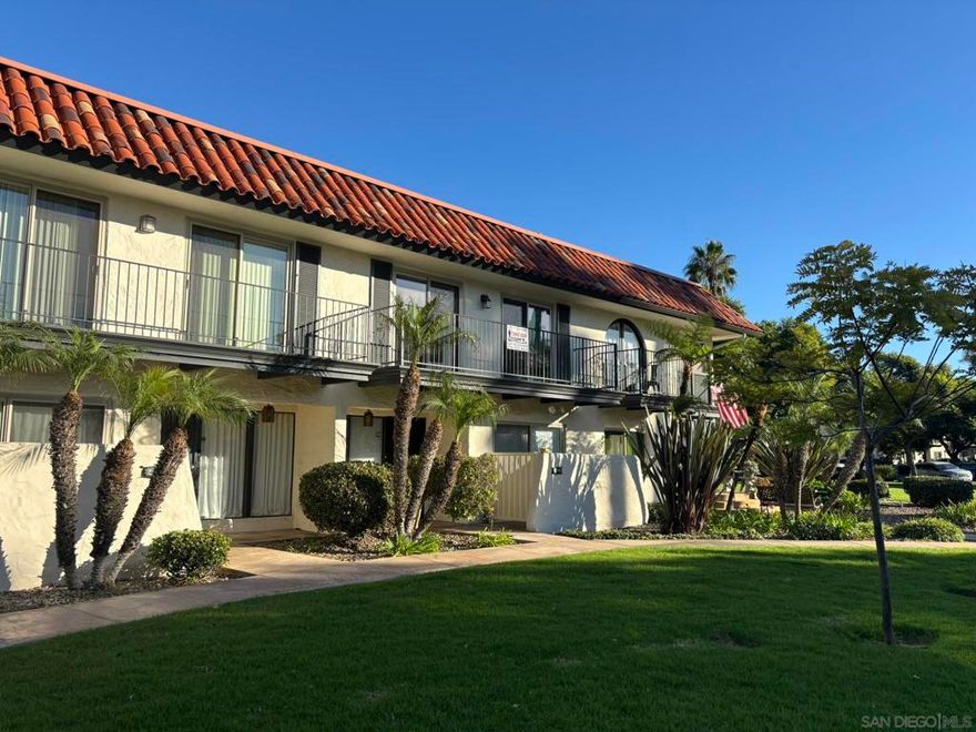 Rarely available, remodeled 4 bedroom townhouse in popular Loma Riviera!  This home is in a excellent location & faces the greenery allowing a lot of natural light into the townhouse. Perfect home for indoor outdoor living, nice patio in the front, large balcony overlooking the palm trees and SeaWorld tower, and a large patio off the living room with a built in bench. Relax in the pretty living room with custom paint, new carpet and sliders to the patio. See supplement for more details on this amazing property.  You will love living in this move-in-ready, beautiful, bright, remodeled townhouse! Newer dual-pane windows throughout! The large kitchen has pretty white cabinets, granite countertops and is open to the dining room with access to the front patio, perfect for a BBQ and entertaining. There is a gas line installed in the kitchen if you prefer a gas range. The spacious living room has new carpet, a fireplace, and French doors to the back patio.  The bedrooms upstairs all have access to balconies!  The front bedrooms have sliders to the balcony overlooking a grassy area, palm trees, and the Sea World tower, perfect for watching the fireworks.  The hall bathroom has a custom-tiled shower and a large jacuzzi tub, great for relaxing! Watch the palm trees sway from the primary bedroom or enjoy your morning coffee on the balcony off the primary. There is a laundry room off the patio with full size washer/dryer and 2 carport parking spaces close by with extra storage. This awesome complex has plenty of mature landscaping, a large rec room and pool! You will love living here!