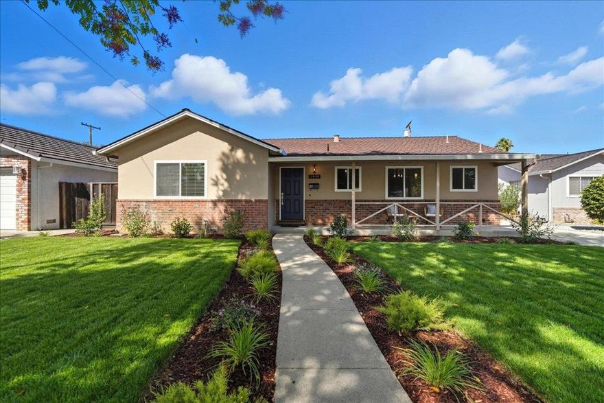 This beautifully updated 3 BR/2 BA home, offering 1,362 SF of comfortable living space, is the perfect blend of style & functionality. Step inside & be greeted by the warmth of refinished hardwood floors & the elegance of crown molding, complemented by fresh interior paint, new lighting fixtures & ceiling fans. Enjoy the convenience of an interior laundry room. The eat-in kitchen dazzles w/granite countertops, cherry cabinetry & stainless appliances. Each bathroom has been tastefully updated w/new vanities & fixtures, shower surrounds, tile flooring & lighting. The living room invites cozy evenings around a tile-front fireplace adorned w/a charming wood mantle. A separate dining area, w/sliding glass doors to the patio, provides the ideal setting for indoor/outdoor family gatherings & entertaining guests. Outside, the detached 2-car garage provides ample space for parking & storage, while the new front landscaping & irrigation system add to the curb appeal. The spacious & private backyard is ready for your personal touch. The possibilities are endless. Location is everything & this home delivers. Close to the Pruneyard, downtown Campbell & Willow Glen, there's an abundance of dining, shopping, parks & top-rated schools nearby - not to mention easy access to major commute routes.