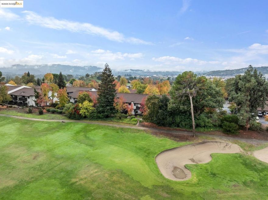 Special top floor condo nestled in the heart of Walnut Creek and featuring pastoral views of the Diablo Hills golf course. This cozy residence provides the perfect blend of comfort and convenience, ideal for those seeking a serene living space with modern amenities. Step inside to discover a thoughtfully designed layout with a warm and welcoming ambiance and an dedicated balcony for taking in the verdant views and resort-like setting. New carpet and paint throughout. The galley kitchen is well-equipped with essential appliances, including a dishwasher, range, and range hood, making meal preparations a breeze. Climate control is efficiently managed with window AC installation and baseboard heating, ensuring comfort in every season. This charming condo is a perfect starter home or a tranquil retreat for those looking to downsize without sacrificing modern comforts. Embrace the opportunity to own a piece of Walnut Creek's vibrant lifestyle and enjoy being a short 5-10 minutes from downtown, BART, the freeway, and so much more. HOA amenities include a pool, club house, gym, and community laundry. Deeded carport parking and supplemental storage unit included.