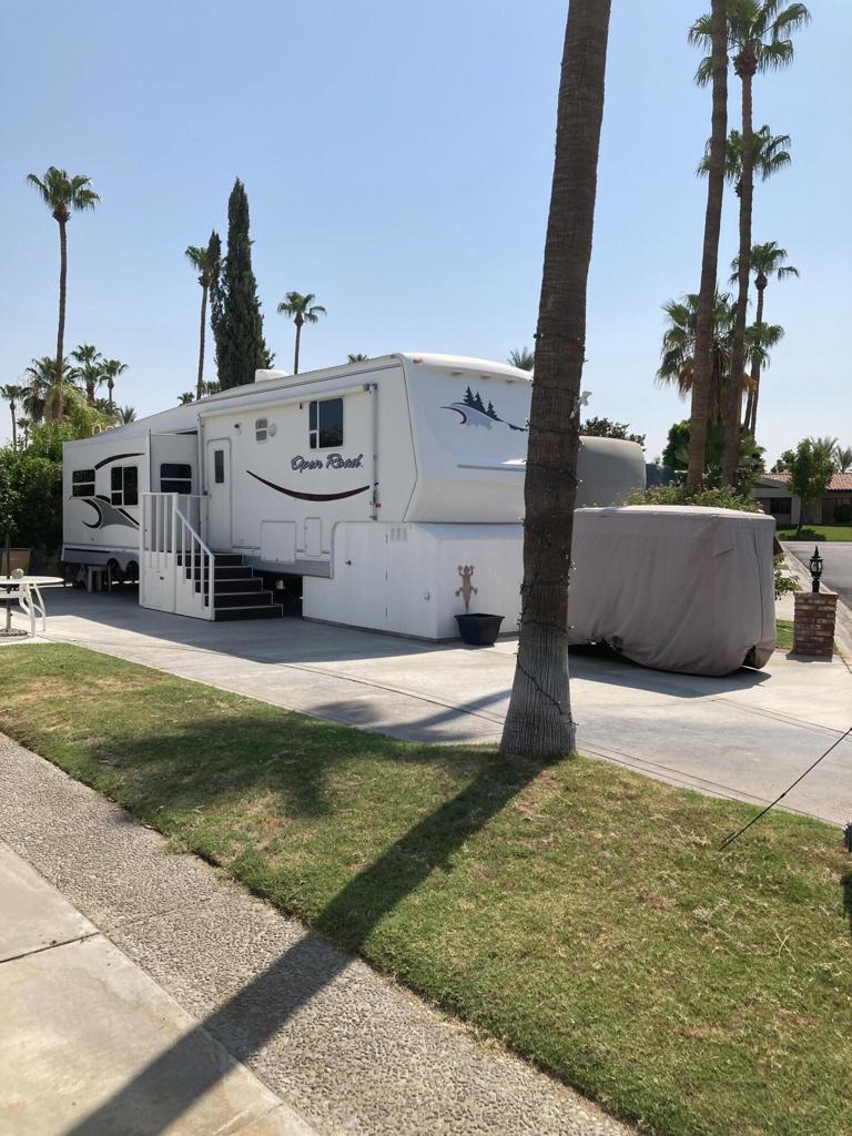 2005 Open Road RV- compliant to stay in ORPS. Fully turn key and golf cart included. Lot 1066 sits a few lots down from ES clubhouse and across from the golf course. Peek a boo Mountain View's too. A terrific entry level opportunity to purchase the package on a highly requested and popular street. Ready for the upcoming season.