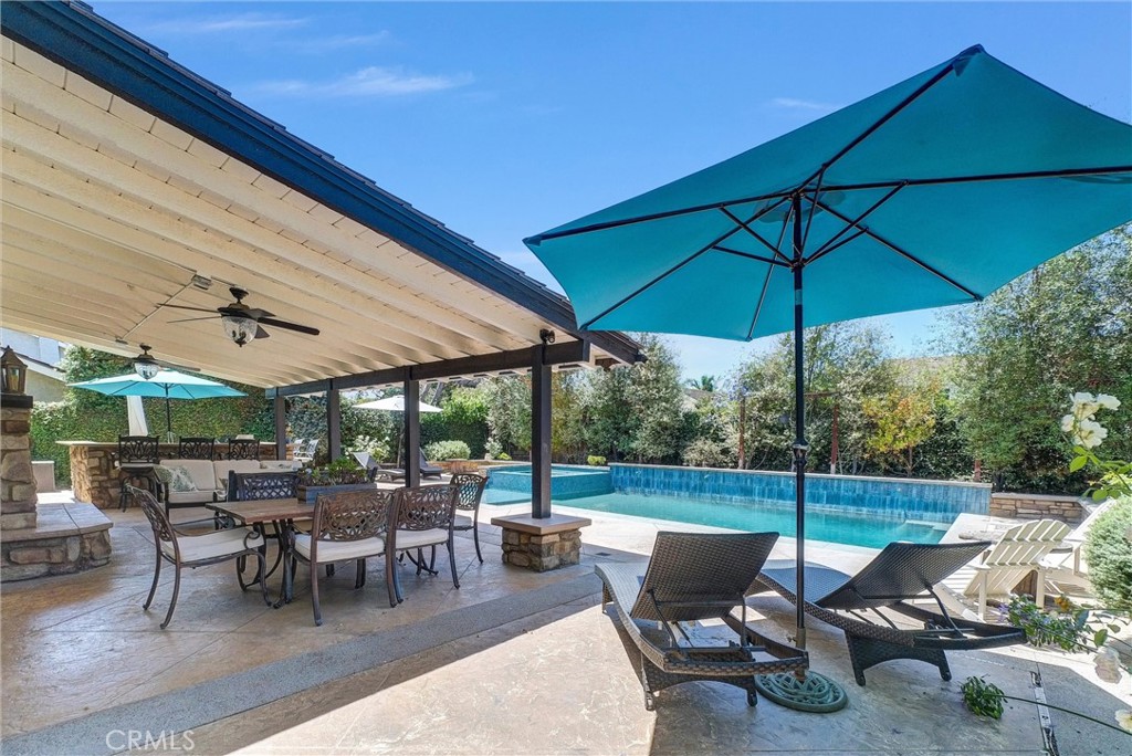 Stunning Remodeled Home in Prime San Juan Capistrano Location. This 4BR, 2.5BA home offers 2,609 SF of upgraded living in Mission Creek, adjacent to Cooks Park and San Juan Creek Trail. Extensively renovated in 2022 with high-end finishes and a layout perfect for daily living and entertaining. Bright, open floor plan connects kitchen, two living areas, and dining. Kitchen features white oak island, quartz counters, Thermador appliances, and walk-in pantry. Accordion pass-through window opens to backyard. Downstairs includes laundry, powder room, and backyard-accessible bath. Upstairs: 4 bedrooms including primary suite w/ 3 closets and dual vanity bath. Backyard has pool w/ swim system, outdoor kitchen w/ grill, fridge & kegerator, covered lounge w/ fireplace & TV.
Additional Features: 3-car garage, solar + pool solar, attic storage, mounted TVs, ceramic tile downstairs, new LVP & carpet upstairs (2024), furnished, walk-in pantry.
Included: Weekly gardening, pool service, quarterly pest control, and utilities up to $100 per bill (water/gas/trash/electric).
Location: Quiet cul-de-sac near parks, top schools (JSerra, St. Margaret’s), and downtown. San Juan Trolley picks up at end of street w/ access to Dana Point, San Clemente, Laguna Beach. Run/bike 5 mi to the beach!