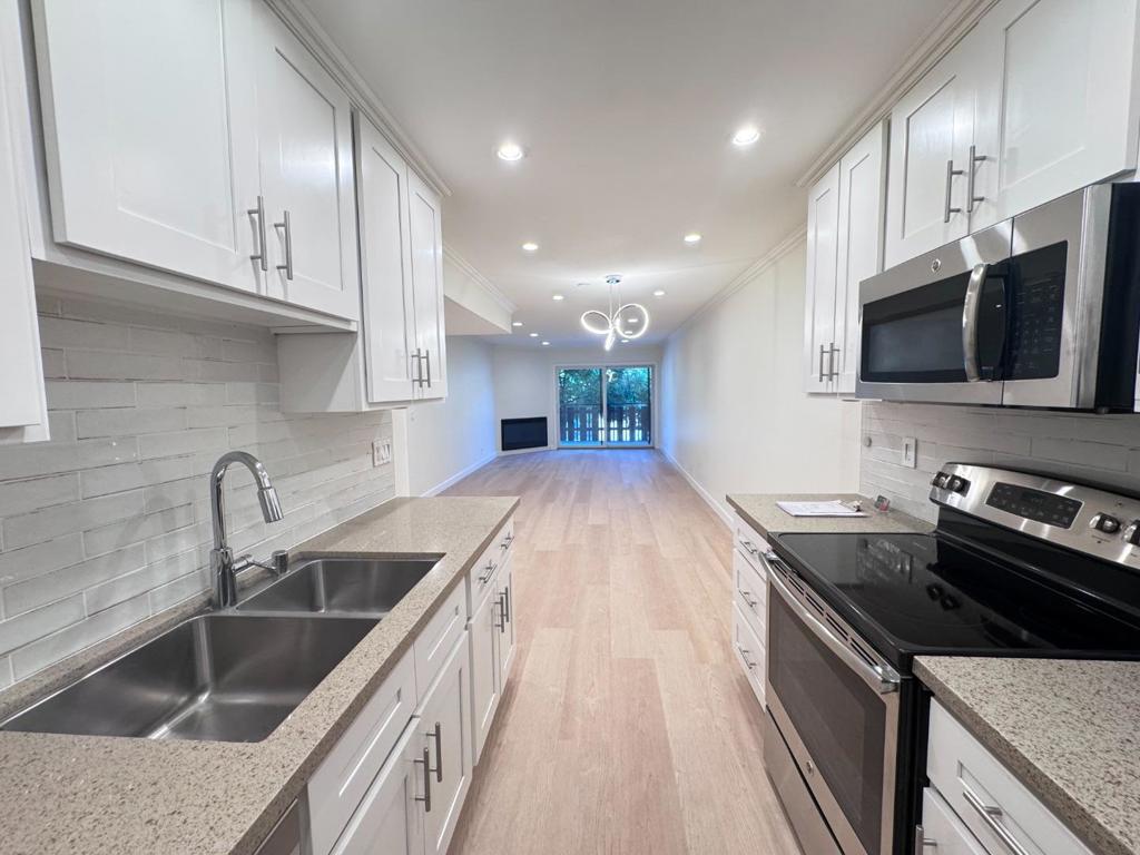 Remodeled Contemporary Condo in the Heart of Downtown Los Altos. Step into luxury and style with this beautifully remodeled contemporary condo located in a sophisticated, high-end building in the heart of downtown Los Altos. This unit has been thoughtfully upgraded throughout, featuring a brand-new floor and newly added office area, perfect for todays work-from-home lifestyle. The spacious private deck has just gotten new titles. Inside, you'll find a modern kitchen equipped with sleek stainless steel appliances and new tile, while the bathroom boasts fresh tile work and a stylish shower/tub combo. The living area is warm and welcoming, enhanced by a brand-new fireplace, contemporary chandelier, and fresh paint throughout, creating a bright and airy atmosphere. Additional features include: In-unit washer and dryer, secure underground parking, HOA dues covering water, garbage, and sewer, serene community pool for relaxing on warm days, new security cameras throughout the complex. All decks recently inspected and updated. This unit is the perfect blend of high-end design and everyday comfort in a prime Los Altos location. Don't miss your chance to own this exceptional turnkey property. Open House Sat & Sundays 2- 4 and Seller willing to consider credits or concessions.