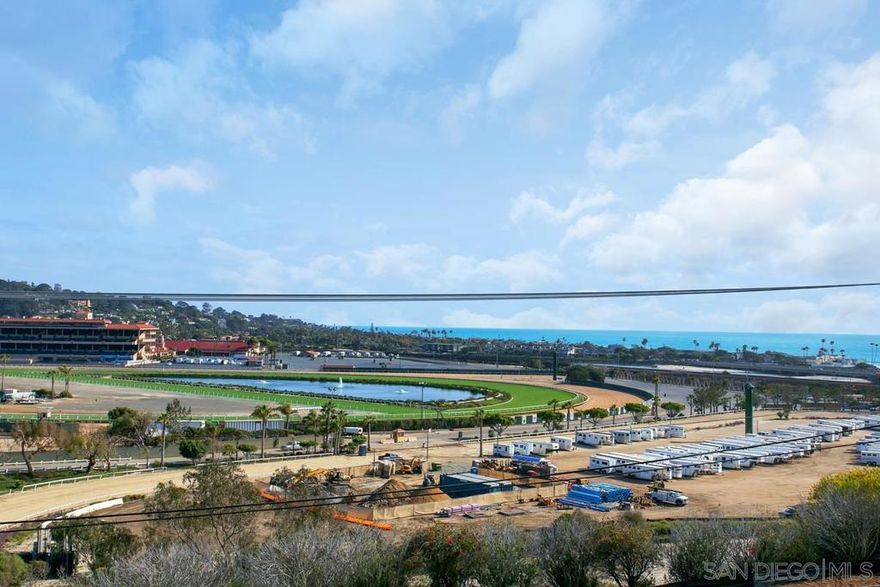 RATES ARE SEASONAL short term, long term and furnished or unfurnished. Call agent for rates. Highly upgraded 2BD/2BA, 2car garage with PANORAMIC OCEAN & RACETRACK VIEWS. Stainless steel appliances, granite counter top in the kitchen, hardwood floors & fireplace. Close by Del Mar racetrack, beaches and Cedros Design District. CALL FOR SHORT TERM PRICING.