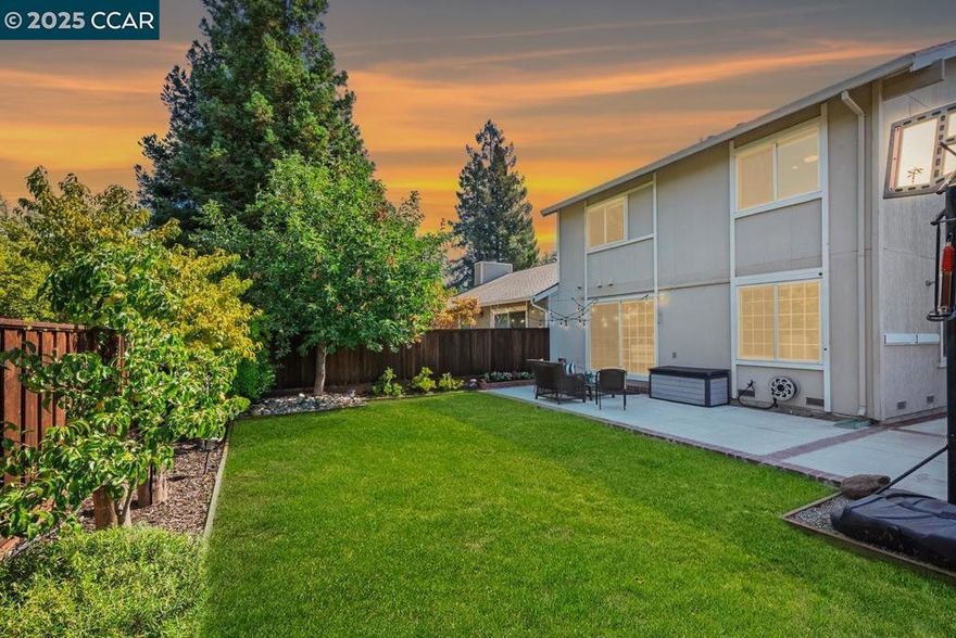 Coveted Sycamore neighborhood home on cul-de-sac w/in 2 miles of the charming Danville downtown. Updated 1986+/-SF on 2 levels. 4 bds. 2.5 bths. Formal living rm w/gas frpl, custom cabinetry. Open concept kitchen, dining & family rm. Inviting garden crtyrd entry w/seasonal blooms, mature shade tree, fountain, patio. Updated bckyrd design w/patio, lawn, multiple fruit trees, sprts ct. Hardwd & carpeted flrs. Crown molding. Hunter Douglas blinds/shutters. Ceiling fans. Smart switches. Skylights. Recessed lighting. Kitchen w/GE & KitchenAid appls, peninsula island/brkfast bar, beadboard detailed cabinets, built-in work station. Dining area w/new flush-mounted fixture adjacent to family rm. Slider to backyard. Primary suite w/west-facing views, sliding mirrored closet drs, shutters. 3 bdrms share large bthrm w/skylight, single-sink vanity, storage cabinet, tub/shwr combo. 2-car garage w/added recessed lights, ladder to overhead storage racks. Whole house fan. Central AC (2023), garden shed, timed drip irrigation, laundry niche. Updated ductwork, furnace, sealed crawl space & fencing. Near 10 acres of parks, 3 clubhouses, 3 pools, volleyball/pickleball cts, playgrnds, walking trails. Near Iron Horse Trail, weekly farmers market, top-rated K-8 SRVUSD schls w/in a mile. SRVHS w/in 2 mi.