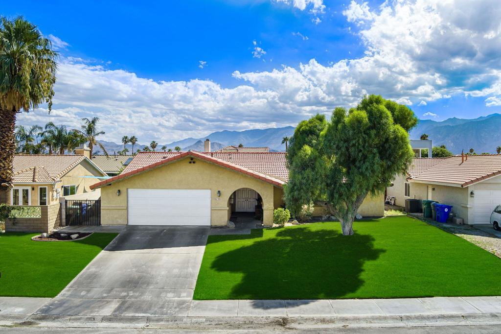 This beautifully maintained 3-bedroom, 2-bathroom home offers comfort, style, and efficiency in a prime location just minutes from Palm Springs and a variety of popular desert attractions.Step inside to discover a thoughtfully designed floor plan that's perfect for both everyday living and entertaining. Recent upgrades include new flooring, water heater and HVAC system replaced within the last two years.The heart of the home opens to a spacious backyard featuring a sparkling Pebble Tec pool making it ideal for relaxing or hosting gatherings under the desert sun.This home also comes with a solar lease at just $163.00 per month, helping you save on energy costs while staying eco-friendly.Don't miss your chance to own this desert gem!