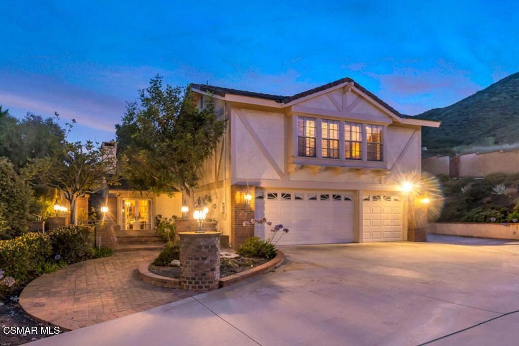 One-of-a-kind top of the cul-de-sac location in the highly desireable Oak Ridge Estates with the largest lot and square footage in the neighborhood. Beautifully maintained inside and out. Granite kitchen, stainless steel appliances, kitchen island and perfect views out to the oversized pool yard. Vaulted ceiling with fireplace in the living room and dining area. Downstairs bedroom has been converted to the perfect office but can easily be returned to a bedroom. A large primary suite, large walk-in custom closet, lovely bathroom and balcony with incredible views awaits you as you walk up the beautiful staircase. A real highlight of this home is the massive upstairs bonus room with fireplace, bar and a wine room. The bonus room has a closet and can be converted to a fifth bedroom. Also upstairs are two guest bedrooms and an upgraded bath. Mountain views from most every room. Incredible spa-like yard, fully landscaped with patio, custom outdoor lighting, fire pit, gazebo and ample space for the outdoor fun this pool yard can provide. Three car garage super with a large amount of cabinets and storage space. Green belt, park and trails with easy access right outside your front door. Close to the 101 freeway yet far enough away to feel like a resort!
