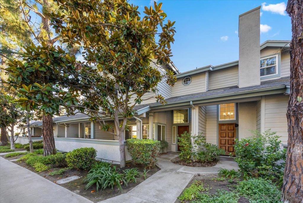 Spacious split-level 3 bedroom 2.5 townhome with vaulted ceilings, seamless flow between levels, generous living area, private patio, dual pane windows, attached two car garage, central AC and heating. Upstairs, the primary suite boasts a walk-in closet and private ensuite bath, while two additional bedrooms offer versatility for guests, family, or a home office. Located just steps from the community pool/spa. Close to shopping, dining, local parks, and Mission Bay, this low-maintenance home perfectly balances space, style, and location.
