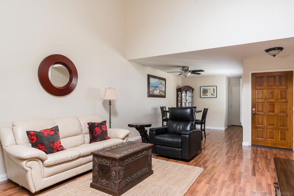 You'll love this single-level, spacious condo right in the heart of Ranch Bernardo. As you walk in you will be delighted by the vaulted ceilings, large living area, spacious primary bedroom, remodeled primary bathroom, laminate flooring throughout, stainless steel appliances, private outdoor patio, laundry room and attached 1 car garage! Part of the Bernardo Heights community which includes: 2 pools, a gym, tennis courts, a private park and community center. Welcome home! Equipment: Dryer,Garage Door Opener, Washer Sewer: Sewer Connected