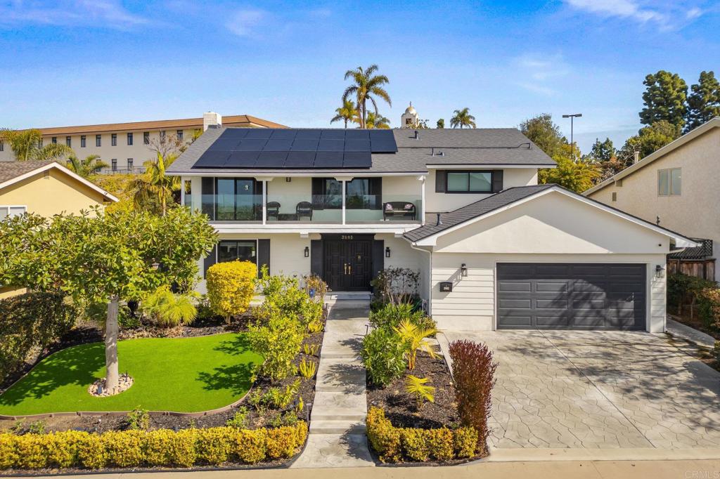 Set in one of San Diego’s most sought-after neighborhoods, this fully reimagined 2022 remodeled home delivers an extraordinary blend of modern elegance, quality craftsmanship, and coastal convenience. Thoughtfully designed for both everyday comfort and elevated entertaining, the home features soaring vaulted ceilings, rich hardwood floors, and an abundance of natural light. The chef’s kitchen is the centerpiece of the open-concept floor plan, showcasing marble countertops, a 48” dual-fuel range, designer backsplash, and custom cabinetry—perfect for hosting gatherings or enjoying quiet meals at home. Upstairs, take in panoramic views of the bay, surrounding mountains, and sparkling city lights—along with the magic of nightly SeaWorld fireworks. Bedrooms have been beautifully updated, offering comfort and style in every detail. Outdoors, the property transforms into a private retreat. A newly resurfaced pool and spa with updated equipment invite year-round enjoyment, while a lighted gazebo with table fire pit and BBQ set the stage for memorable evenings with friends and family. Multiple seating areas and lush fruit trees complete the resort-like atmosphere. With no neighbors directly behind, you’ll enjoy a rare sense of seclusion while still being just minutes from beaches, bayfront recreation, shopping, dining, and top coastal amenities. Additional upgrades include a new solar system, HVAC, remodeled bathrooms, updated lighting, and designer finishes throughout. This is opportunity to own a turnkey home that blends style, function, and location in the heart of Bay Ho. No detail has been overlooked in this one-of-a-kind home. – Priced To Sell!!!