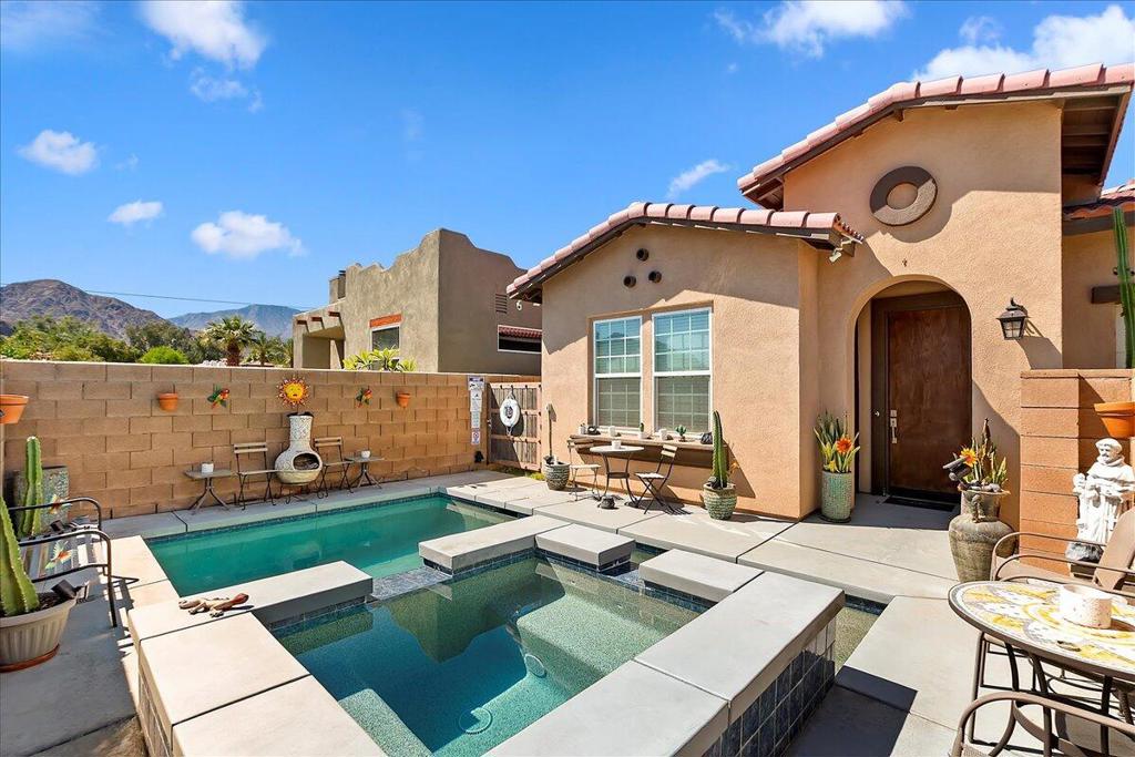 A beautiful income producing home built in 2019 in stunning La Quinta. This property is located just a short drive to the famous PGA WEST. It has a spacious 2,236 square feet of luxury living space. The home offers a total of 4 bedrooms and 3 baths and includes a one bedroom attached casita with a full bathroom, walk-in closet and private entrance, The casita is great as a rental unit. A wonderful pool and spa greet you as you enter the front gate. There you find private courtyard, with fabulous views of the Santa Rosa Mountains. This home is a successful seasonal rental and popular with Coachella and Stagecoach festival goers. It has produced up to $15-$20K a month during the months of January through May. The home is just a few blocks from the Polo Grounds and Augustine Casino. You are walking distance to Old Town La Quinta and Civic Center Park. Dinning, shopping, and hiking/biking trails are conveniently located nearby. The open floor plan and well-appointed kitchen makes this home an entertainer's dream.