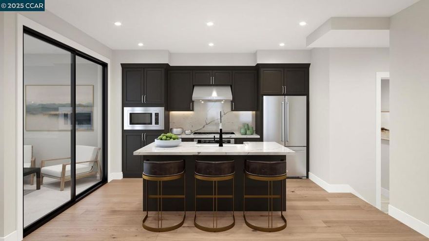 This intimate enclave of new townhome-style condos in Milpitas, offers an ideal low-maintenance lifestyle and luxury homes with an array of modern features and generous open living spaces,   The thoughtfully designed Asra features an open floor plan ideal for everyday living and entertaining. Stairs from the welcoming foyer open into the main living area, complete with a casual dining area and a bright great room. Adjacent, the well-equipped kitchen offers a large center island with breakfast bar seating and access to a beautiful covered balcony. The elegant primary bedroom is a restful retreat and includes an ample walk-in closet and a charming primary bath with a dual-sink vanity and a luxe shower with seat. The secondary bedroom features a desirable private bath. Additional highlights include a powder room, convenient bedroom-level laundry, and extra storage throughout. This home features a private 2-car side-by-side garage with direct access to the home, tankless water heater. located near the new Milpitas Transit Center featuring BART / VTA and convenient access to highways 680 / 880 / 237. Walking distance to future city park! Designer upgrades can still be selected. Customize this home today! ( photos not of actual home, for marketing only)