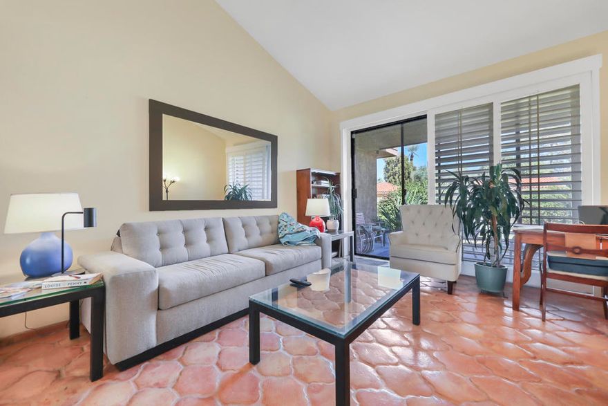 Welcome to your cozy private retreat in Sunrise Country Club. Perfect for a weekend getaway or investment property, this wonderful condo is one of the lowest priced condos in Rancho Mirage. There are Saltillo tiles throughout with shutters and a private greenbelt location. The light and bright kitchen looks out to a private courtyard with mountains in the backdrop. Come see this amazing value in Rancho Mirage!