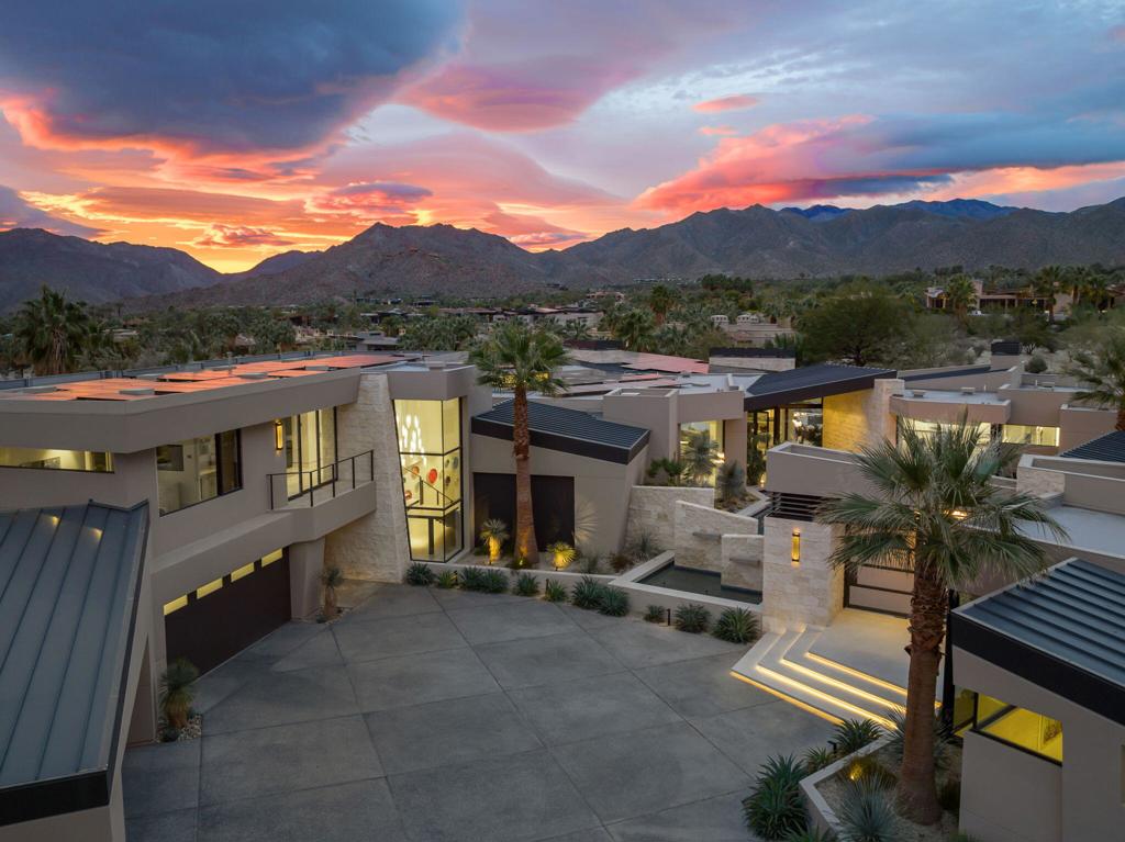A flawless gem; stunning architecture with views in every direction. This property is located on the 4th Tee Box of the Canyons Golf Course of the world renowned BIGHORN Golf Club. This South facing location, with magical mountain views, on a tranquil lake setting, and with a backdrop of the 3rd & 4th Holes confirms every detail was considered and implemented when designing and constructing this masterpiece. From the enclosed gated entry opening up to an expansive water feature with floating fire pits; to the inside openness with floor-to-ceiling glass, complementing the contemporary finishes and furnishings; to the continuous transition from indoors to outdoors, every corner of this property exudes opulence; truly a unique property on an extraordinary setting. The property is equipped with a Crestron Home Automation System; Solar Panels; being offered turnkey furnished, excluding all artwork.