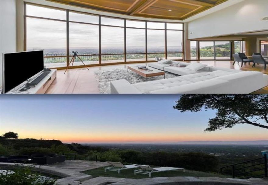 Prepare to be captivated by this extraordinary 5,500 sqft estate,set on a sprawling 13.2-acre parcel in the prestigious Saratoga Hills.Offering spellbinding panoramic views of Silicon Valley & the San Francisco Bay.Currently in the process of subdivided into three lots (10 acres, 2 acres, and 1.5 acres),this remodeled 5-bedroom, 5.5-bath contemporary masterpiece is a mere 1.25 miles from Saratoga Village.Seamlessly blending luxury & sophistication,the home features a grand double-door entry & soaring ceilings that set the stage for an impressive interior adorned with custom moldings,mahogany accents,& a harmonious mix of hardwood & travertine floors.The heart of this residence is the gourmet chef's kitchen,boasting top-rated stainless steel appliances,a massive granite island, custom cabinetry.Entertainment options abound with a spacious game room,full wet bar,state-of-the-art media room/home theater,wine cellar,a 90-bottle wine closet.The opulent master suite features a fireplace & breathtaking views,while the outdoor oasis showcases a sparkling pebble-bottom pool & spa surrounded by lush,mature landscaping.Additional amenities include floor-to-ceiling windows,central air conditioning,a central vacuum system & two offices, this property epitomizes Silicon Valley luxury living.