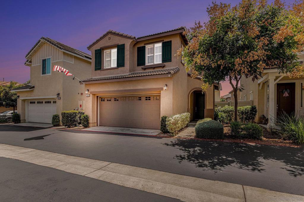 Nestled in the charming Horse Creek Ridge Community of Fallbrook, this casually elegant home blends comfort with style, offering 3 spacious bedrooms and 2.5 baths across 1,568 square feet of thoughtfully designed living space. Built in 2018, this detached home invites you in with its warm wood-look flooring and bright, airy ambiance, accentuated by plantation shutters and sleek white kitchen cabinets. Upstairs, find your sanctuary in the master suite, complemented by two additional bedrooms, a full bathroom, and a convenient laundry room. Enjoy the ease of an attached two-car garage with direct home access and relish the tranquility of your private backyard featuring a patio, low-maintenance artificial turf, and durable vinyl fencing and paid off Solar. Beyond the home, the Horse Creek Ridge Community elevates your lifestyle with exceptional amenities. Dive into relaxation at the community pool, or enjoy fresh air and fun at the community park and play structures—perfect for both leisurely afternoons and lively gatherings. All of this is perfectly situated with easy access to the 15 Freeway, Highway 76, and the nearby Palomar College Campus. This home isn't just a place to live—it's a place to thrive. Don't miss your chance to become a part of this vibrant community.