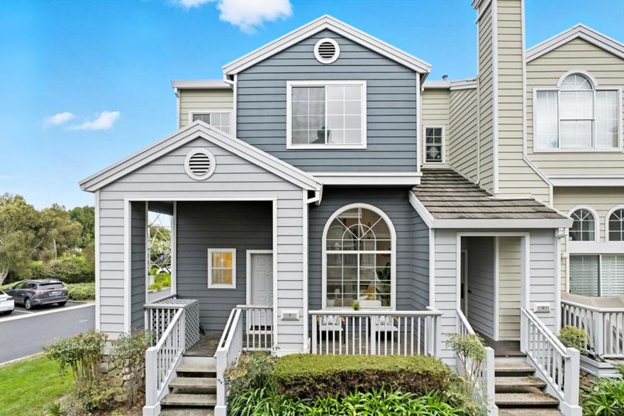 Welcome to this gorgeous corner-unit townhome in the highly desirable Redwood Shores community, filled with abundant natural light and soaring ceilings that create a bright, open atmosphere. The split-level floor plan features a spacious living room with fireplace, a formal dining area, and a tastefully updated kitchen with stainless steel appliances, including a brand-new cooktop and stove. Beautiful wood floors run throughout the home, adding warmth and elegance. Upstairs, the luxurious primary suite offers vaulted ceilings, dual sinks, and generous closet space. Additional highlights include an attached two-car garage, plenty of storage, and a serene community setting perfect for evening walks along the river. With award-winning schools, nearby parks and trails, and easy access to shopping, dining, and major highways, this move-in ready home offers the perfect balance of comfort, convenience, and Peninsula lifestyle.