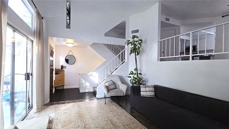 This desirable tri-level townhome is located in San Fernando. The property features two bedrooms: a spacious main bedroom with a walk-in closet and a good-sized second bedroom. Upstairs, there is a full bathroom shared by both bedrooms, along with a small balcony in the main bedroom that overlooks the beautiful green area surrounding the complex garden and pool, providing a tranquil atmosphere.

Downstairs, the living room is filled with natural light and includes a fireplace, while the dining area opens up to a small private patio with a BBQ area. The kitchen is also bright and offers plenty of cabinets and an additional closet that can be utilized as a pantry.

A guest bathroom, an attached two-car garage, and a large storage area exist.

The complex offers a community pool, spa, grassy lawn, and BBQ facilities. This property is a must-see, conveniently located near shopping areas, restaurants, and bus stops.