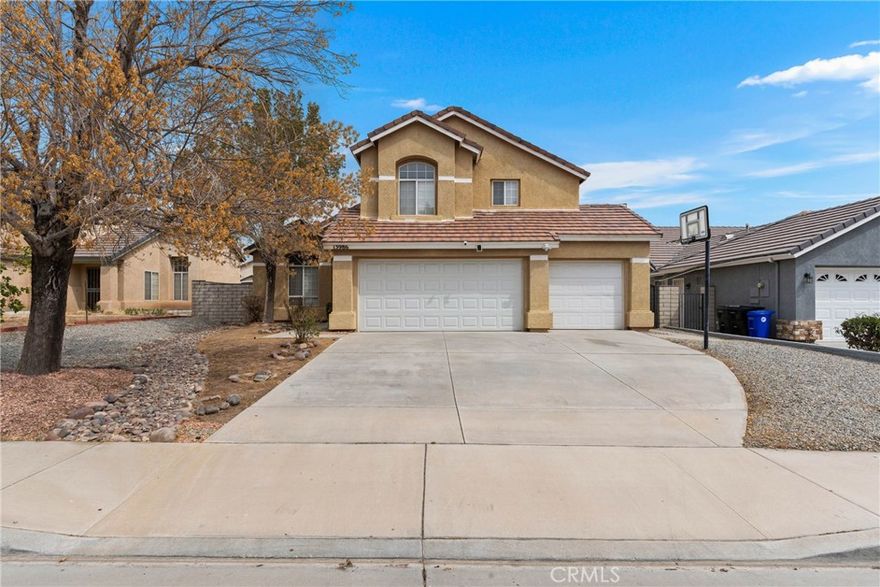 Welcome to Your Dream Home in the Heart of Victorville! This stunning two-story single-family pool home offers the perfect blend of comfort, style, and functionality. Main Floor: Includes 1 bedroom and 1 full bathroom — perfect for guests, in-laws, or a home office. Upstairs: You'll find 4 additional bedrooms, including a large master suite complete with its own private bathroom.  This beautiful home is ideal for families, first-time buyers, or anyone seeking a peaceful yet convenient lifestyle.  Step inside to discover an open-concept floor plan with a formal living and dining area—perfect for entertaining or relaxing evenings.  Kitchen has granite counters and travertine tile back splash, Recessed lighting and separate laundry room. Family room with a cozy fireplace provides an inviting retreat for everyday living. One of the standout features of this home is the guest bedroom and full bathroom on the main floor, offering privacy and convenience for visitors or multi-generational living. Upstairs, a beautifully stained wood staircase leads to a versatile loft area—ideal for a home office, playroom, or additional lounge space. Outside, enjoy sunny days in your private backyard oasis with a sparkling pool, perfect for family gatherings, BBQs, or simply relaxing in your own slice of paradise. Additional highlights include: 3-car garage with ample storage, Located in a quiet, family-friendly neighborhood, close to local schools, shopping centers, and freeway access for easy commuting. This Victorville gem offers the best of both worlds: tranquil suburban living with all the conveniences of city life just minutes away. Don’t miss your opportunity to make this welcoming sanctuary your new home!