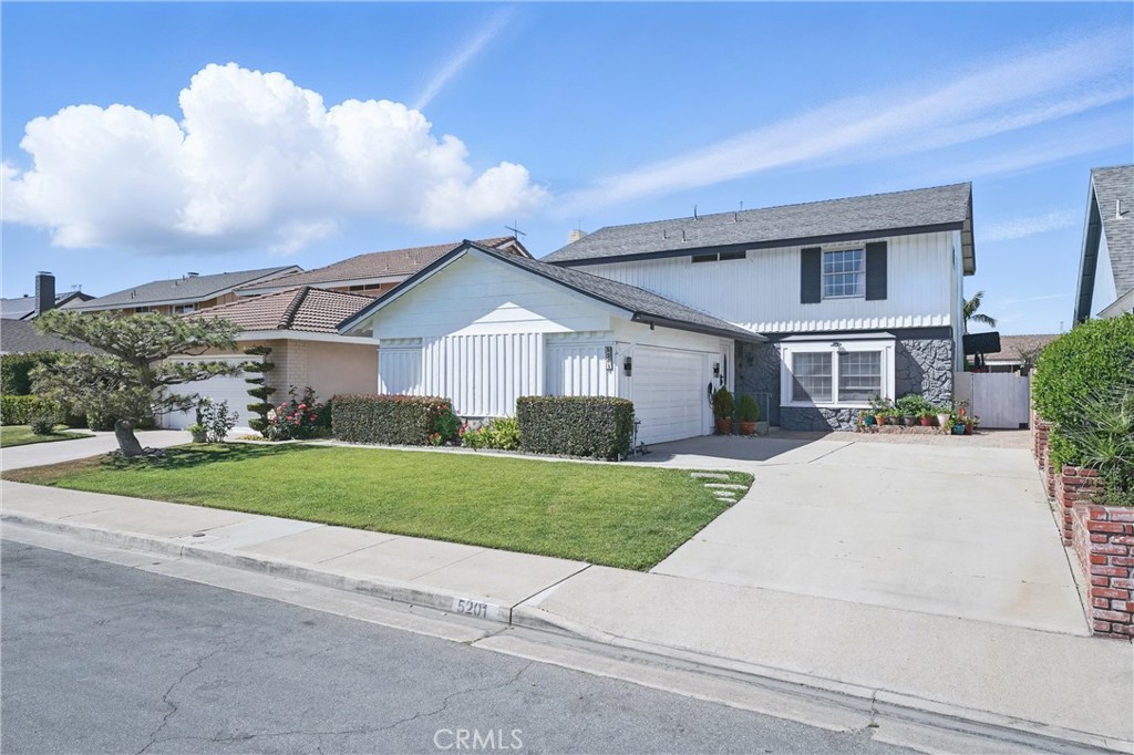 Welcome to 5201 Del Serra Circle in La Palma! Located on a quiet cul-de-sac street, this beautifully updated 5-bedroom, 3-bathroom pool home offers the perfect blend of modern comfort and family-friendly living. This home has it all - including a downstairs bedroom! As you approach, you’ll be greeted by great curb appeal—a well-maintained front yard and a long driveway leading to the elegant double-door entry.
Step inside to discover a bright and inviting living space. The spacious living room features original hardwood floors and a picture window that fills the room with natural light, offering a view of the front yard. The living room seamlessly flows into the formal dining room, creating an ideal space for family gatherings or entertaining guests.
The updated kitchen features quartz countertops, stainless steel double ovens, ample cabinetry, and a built-in breakfast bar—perfect for busy mornings or casual meals. The kitchen is open to the cozy family room with a fireplace, ensuring that everyone can enjoy time together, even while cooking. A sought-after downstairs bedroom, ideal for guests or a home office, is conveniently located on this level. The main floor also includes a half bath and an indoor laundry room for added convenience.
Upstairs, you'll find 4 bedrooms, including the primary suite, which boasts a walk-in closet and en suite bathroom.
Step outside into the backyard, where you can relax or entertain by the sparkling swimming pool—ideal for summer fun and year-round BBQs. Recent upgrades throughout the home include energy-efficient windows, a new furnace, updated bathrooms, recessed lighting, fresh interior and exterior paint, and the addition of air conditioning. The garage has been finished with drywall and an epoxied floor, providing a clean and usable space.
This home is situated in a highly desirable La Palma neighborhood, within walking distance to top-rated schools in the Anaheim Union High School District, including Kennedy High School and Walker Junior High School. La Palma is known for its friendly atmosphere, excellent community amenities, and easy access to major freeways, offering the perfect balance of suburban living with convenience. Don’t miss the chance to make this charming home yours!