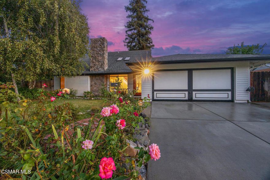 Great location and privacy in the heart of beautiful Newbury Park! This spacious 4-bedroom, 2-bathroom home, plus a versatile office or den, balances comfort and function. Enjoy Brazilian cherrywood hardwood floors throughout most of the downstairs, leading to a bright living room with a fireplace and a skylight for plenty of natural light. The updated kitchen is practical and roomy, with birch cabinets, a large center island with storage, a sink facing the view in the backyard, and a wine rack. It also includes two pull-out pantries, glass-front cabinets for display, and ample storage space. The downstairs main bedroom, an addition with high ceilings, offers two walk-in closets, backyard views, and easy access to the backyard. The backyard features a large spa, spacious patio, and a raised vegetable garden--perfect for relaxing or gardening. Abundant fruit trees including Fig, Pomegranate, Lemon, Orange, etc. Across the street from the Santa Monica National Recreation Area, views of majestic Mount Boney, it's ideal for hiking, biking, or outdoor activities. Zoned for the award winning Conejo Valley Unified School District and close to shopping, this Newbury Park home blends peace and convenience.