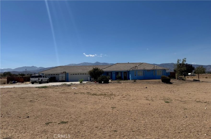 YOUR DREAM HOME with $40,000 in equity!!! A recent appraisal (available upon request) reflects a price of $575,000!!! The best of both worlds: inside, a spacious custom home, built in 2004, three bedrooms, two and a half baths. The home was built with a 2x6 frame, R-32, R-38 exterior walls in high-tech construction. Additional concrete straps for seismic safety every 8 feet. New electrical box. The home also has a huge four-car garage with plenty of storage spaces, great for converting into an ADU! Perfect layout with an indoor sink and a half bath next to the kitchen area. New A/C and heater! The master bedroom is spacious and has separate walk-in closets. The master bath has a separate bath and shower, double sinks. The kitchen is fully equipped, connecting directly to your living room with the fireplace. Outside, there's a spacious 2.5-acre lot for your horse breeding or even a runway for your RV and favorite toys. And the best part: $40,000 in equity up front! Make your appointment to see this beauty today!