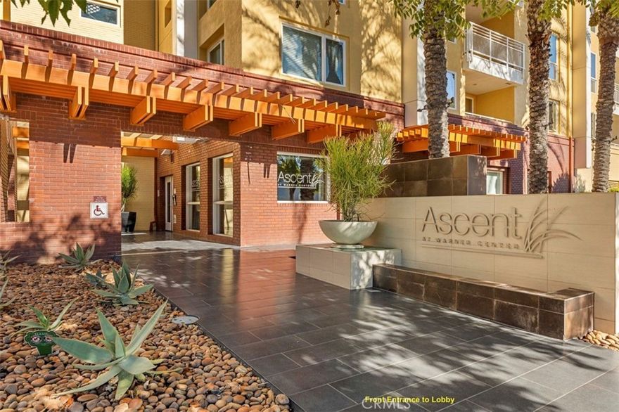 Welcome to ASCENT at Warner Center. This rare find top floor, corner unit has only one shared common wall. It offers 2 bedroom, 2 bathroom with privacy, an open layout and excellent natural light. Two bedrooms sit on opposite sides of the unit, separated by the living room, giving added privacy to each room. The primary bedroom has floor to ceiling windows, a walk-in closet, and a private bathroom with double vanities. The kitchen features granite countertop, stainless steal appliances, and a large center island. A nearly new full-sized washer and dryer added convenience. This unit also comes with two side-by-side parking spaces located near the elevator for easy access. ASCENT offers top-tier amenities: pool, spa, fitness center, club house, BBQ, dog parks, etc. What makes this unit truly stand out is its location and high growth potential. This unit is one mile away from Westfield Topanga Mall and Kaiser Permanente Woodland Hills Medical Center, 15 minutes away from CalState Northridge University. A $10 billion, 52-acre mixed use real estate development project - Rams Village will transform part of Warner Center to the future headquarter/practice facility for Los Angeles Rams, along with two hotels and a 28-story office building.